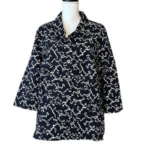 NWT Christopher & Banks Textured 3/4 Sleeve Button Down Shirt Jacket SZ 3X 24/26
